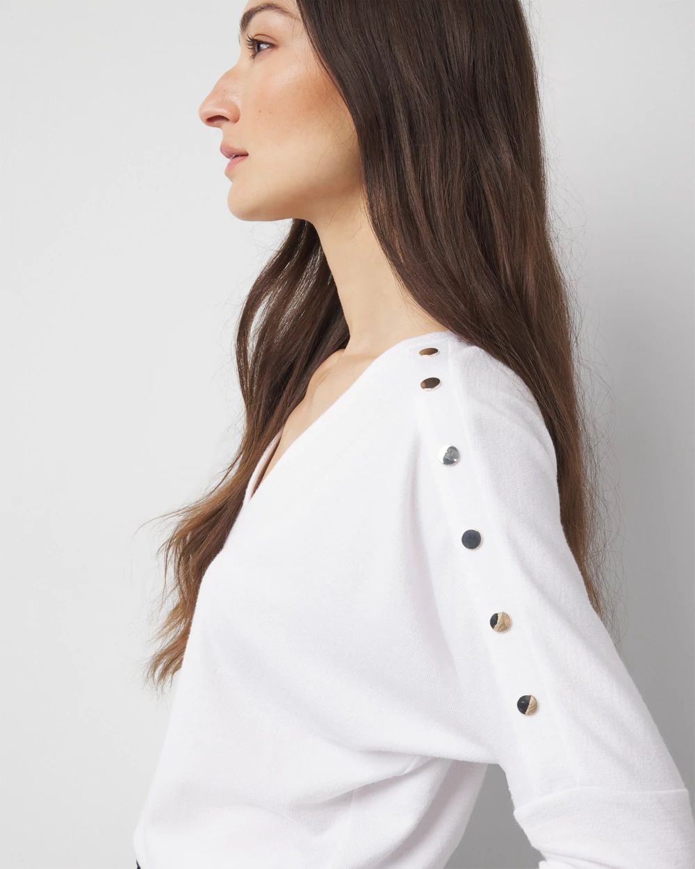 Snap Detail Dolman Sleeve Top | White House Black Market